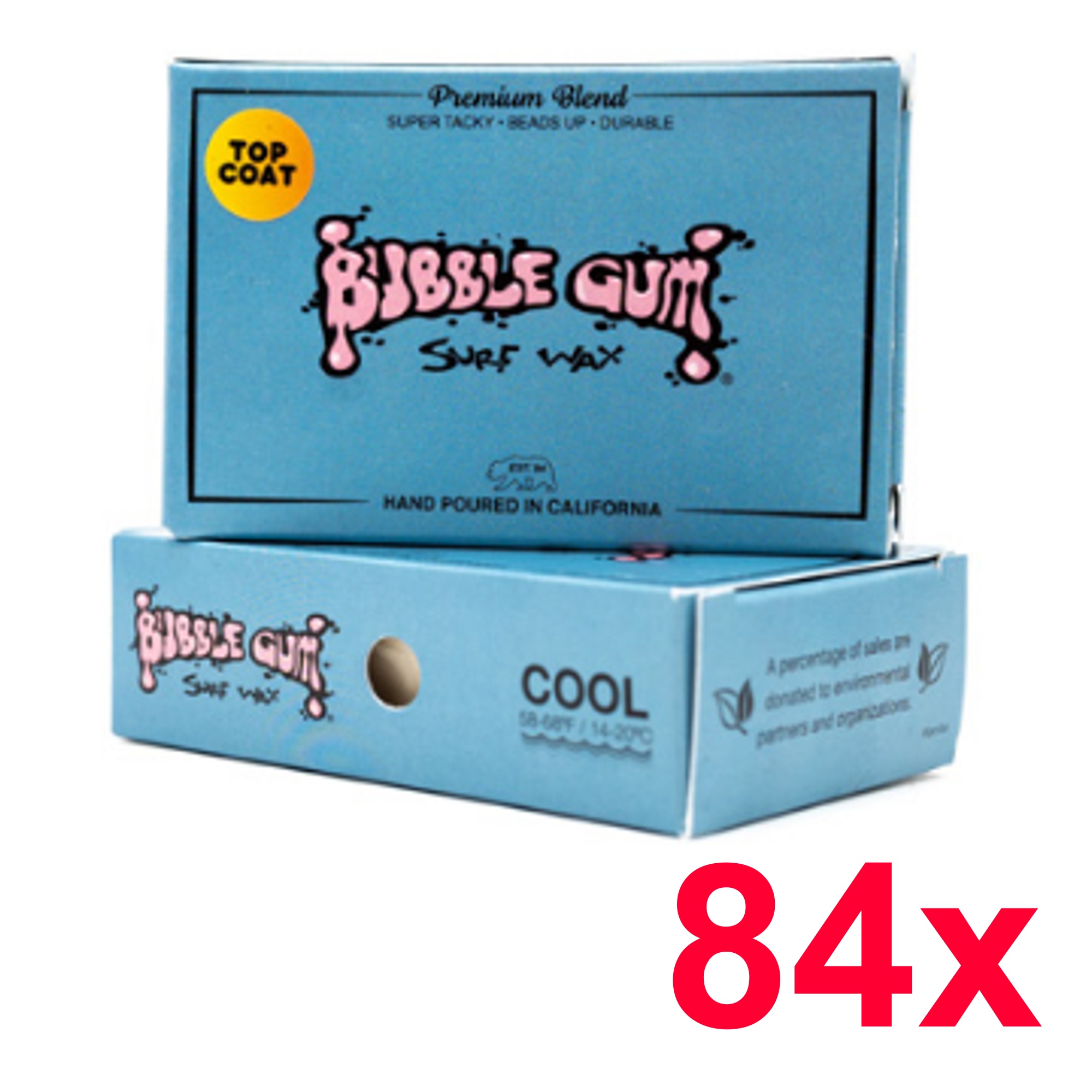 84x Surf Wax BUBBLE GUM Blue Cool 14-20°C Surfboard Wachs
