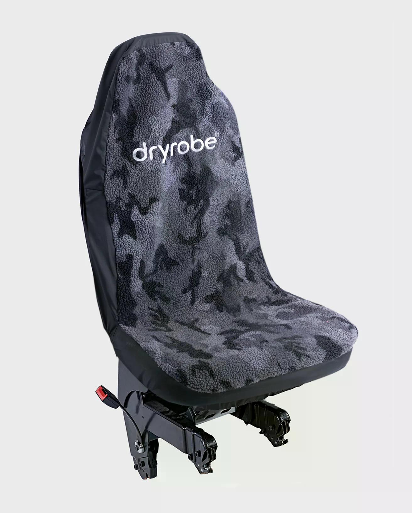 DRYROBE Car Seat Single Cover Camo Black water-repellant slipover