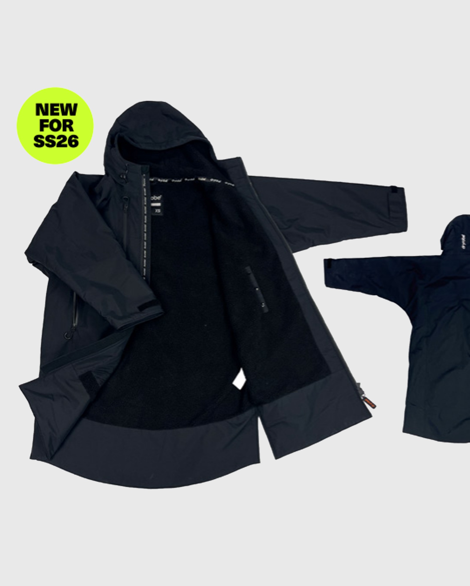 DRYROBE Nexus Long Sleeve Schwarz M Wasserdichter unisex Outdoor-Umkleidemantel