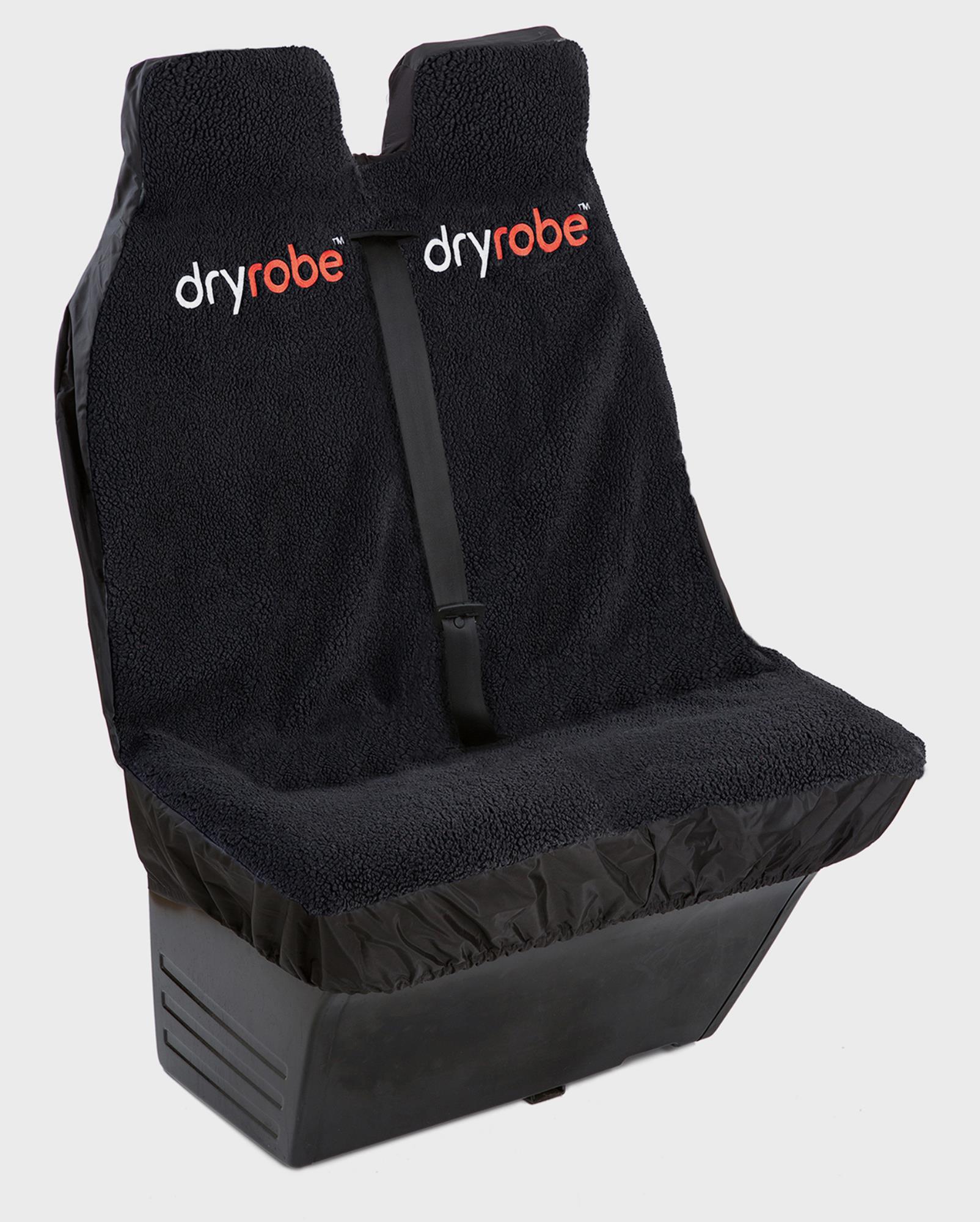 DRYROBE Car Seat Double Cover Black Black water-repellant slipover