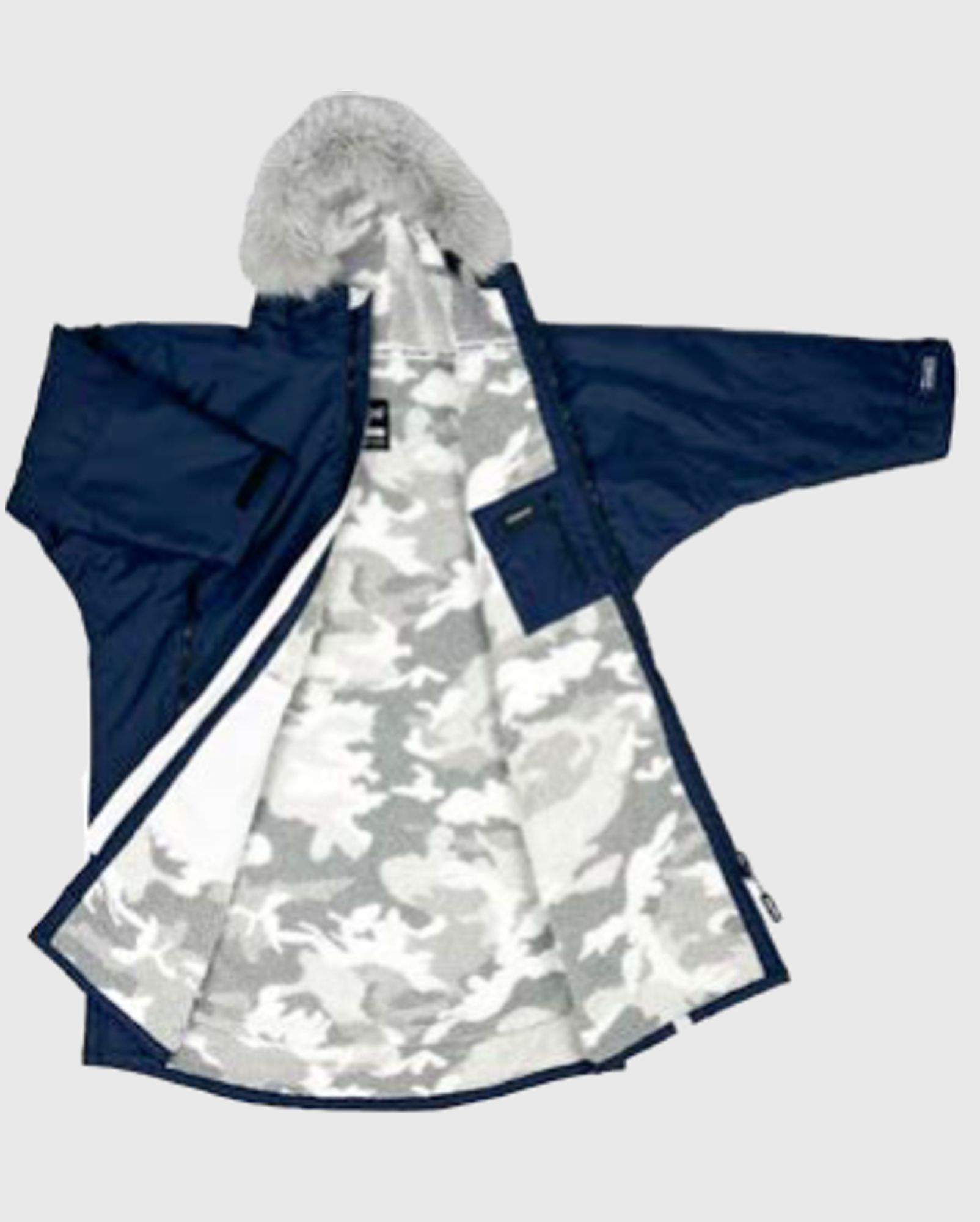 DRYROBE Advance Long Sleeve Alpine Blue Wt Camo XS Wasserdichter unisex Outdoor-Umkleidemantel