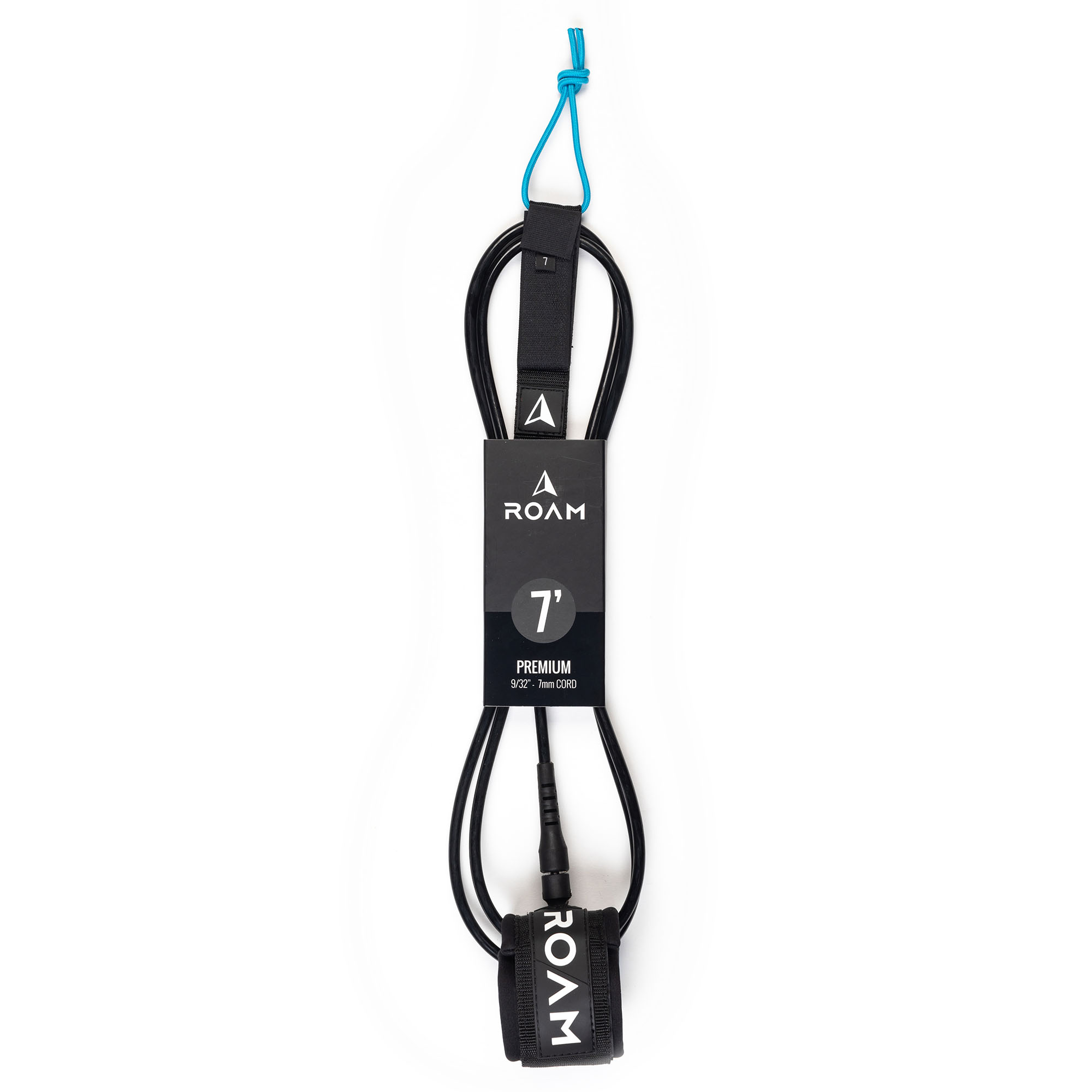 ROAM Surfboard Leash Premium 7.0 Black 215cm 7mm