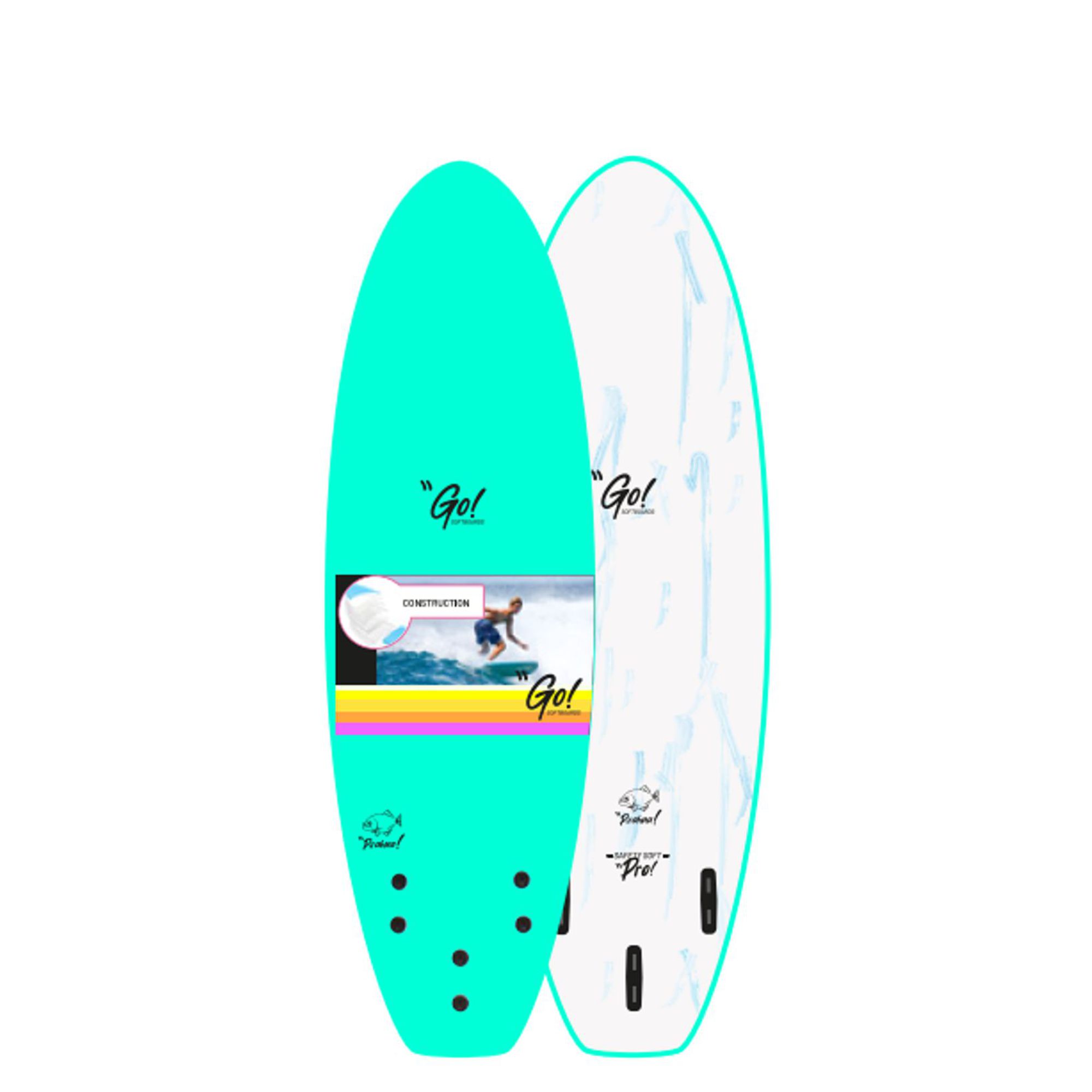 GO Surfboard Safety Soft Pro 6.0 Green Marble