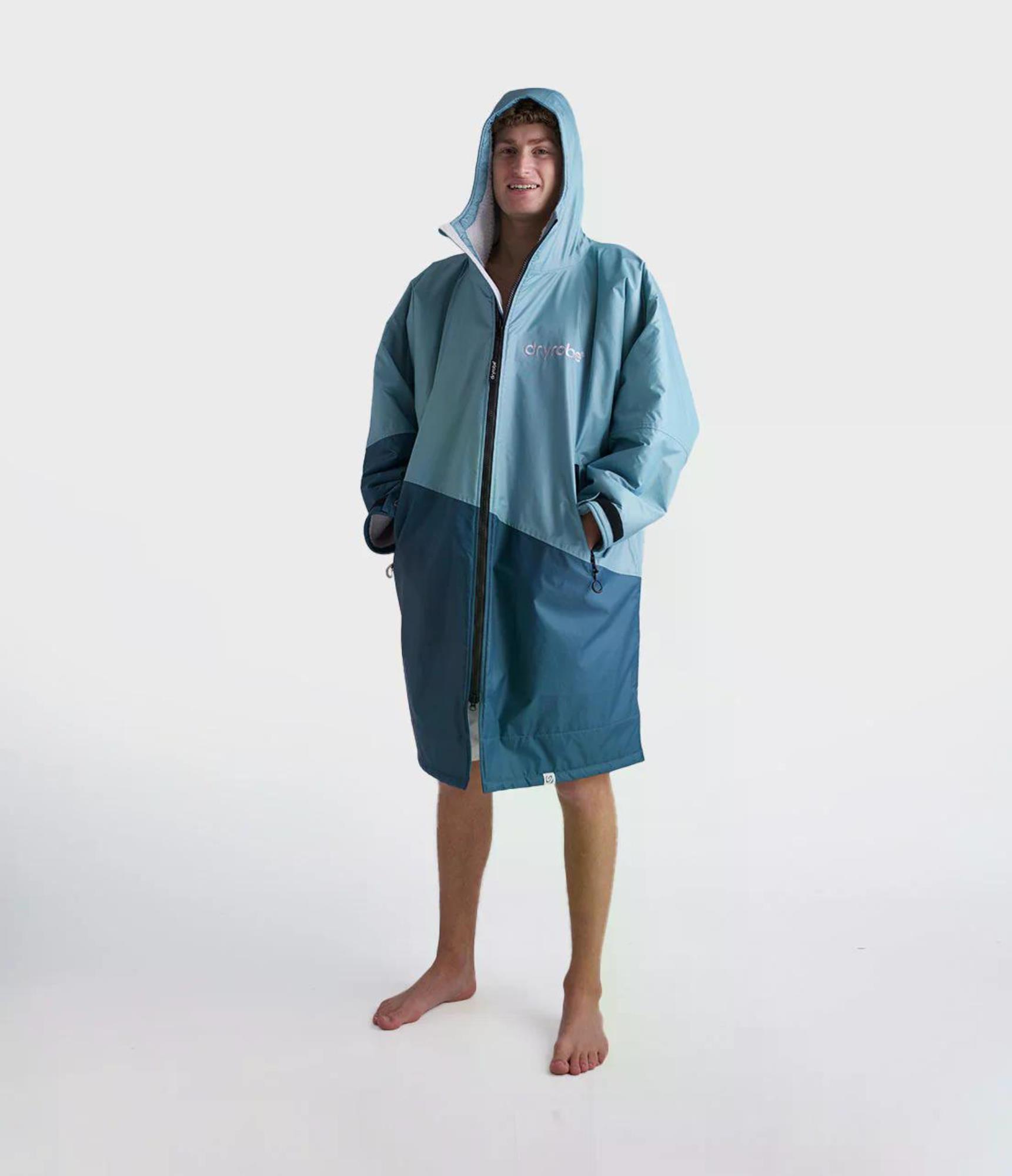 DRYROBE Advance Long Sleeve L Blue Light Grey Waterproof Outdoor Changing Robe