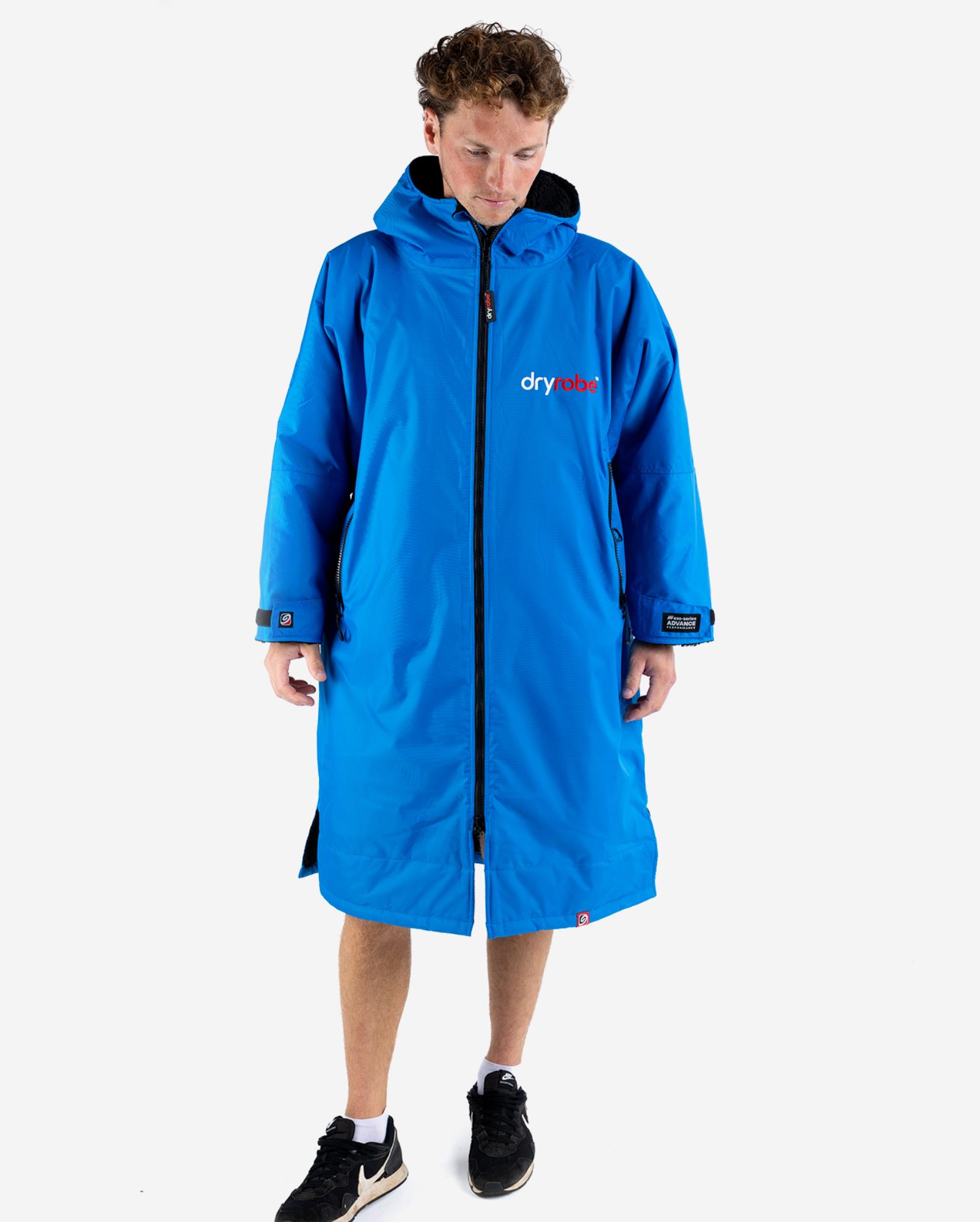 DRYROBE Advance Long Sleeve Cobalt Blau Schwarz M Wasserdichter unisex Outdoor-Umkleidemantel