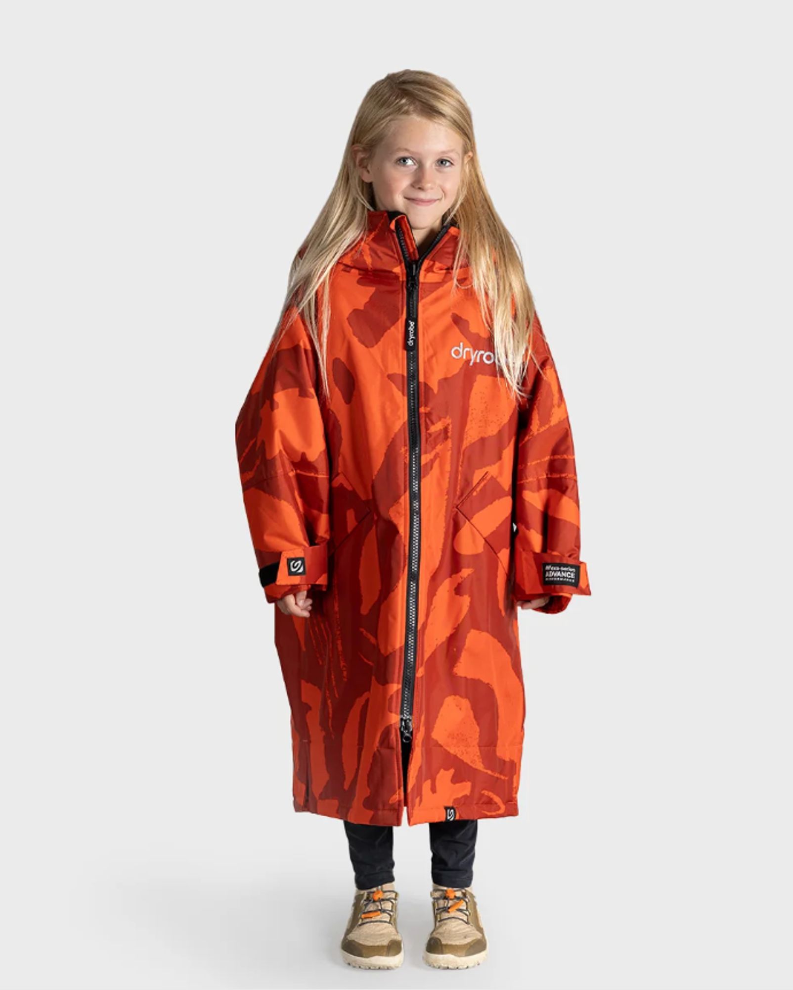 DRYROBE Advance Long Sleeve KIDS Mosaic Palm10-13 wasserdichter unisex Outdoor-Umkleidemantel