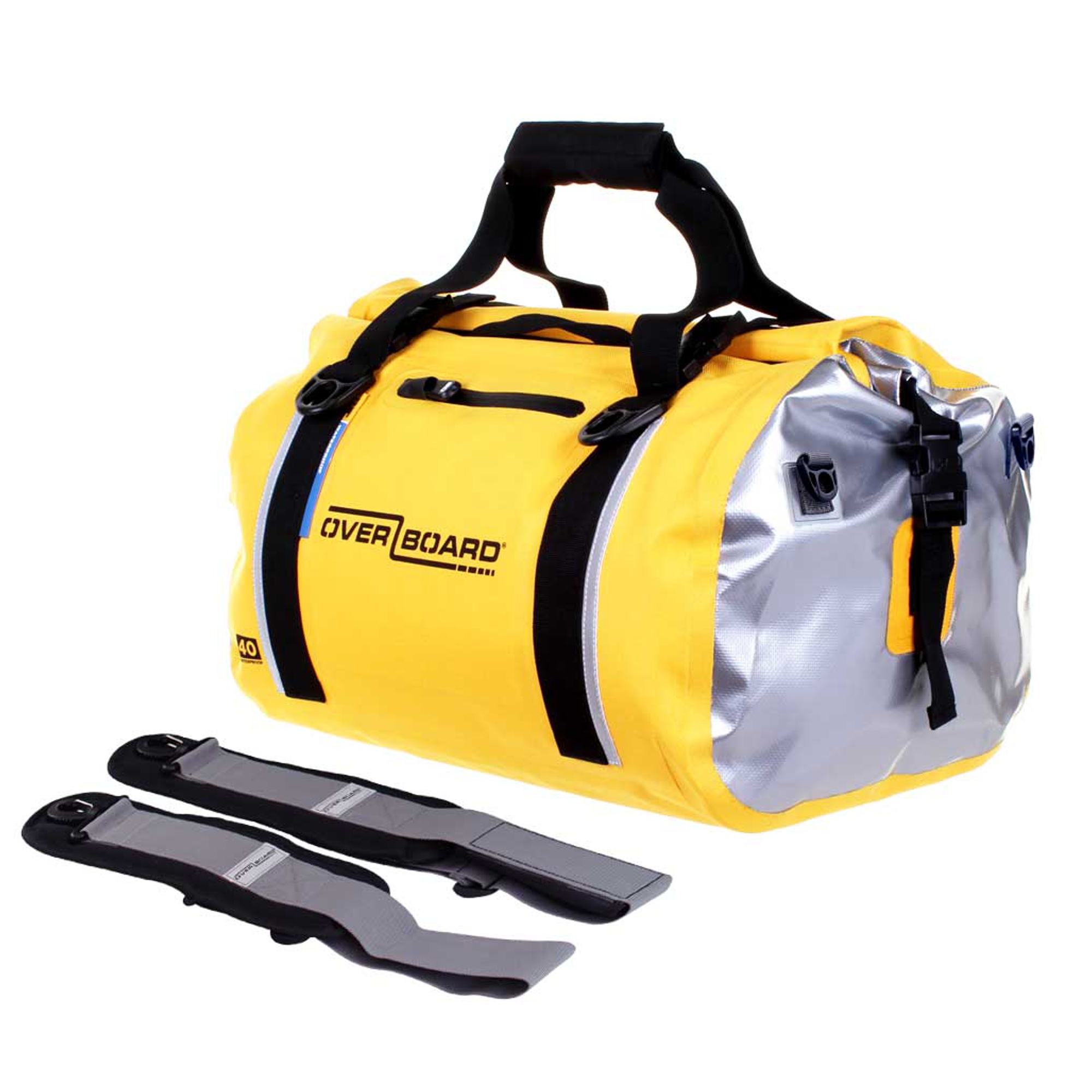 OverBoard wasserdichte Duffel Bag 40 Liter Gelb OB1150Y Classic mit Rucksackgurten