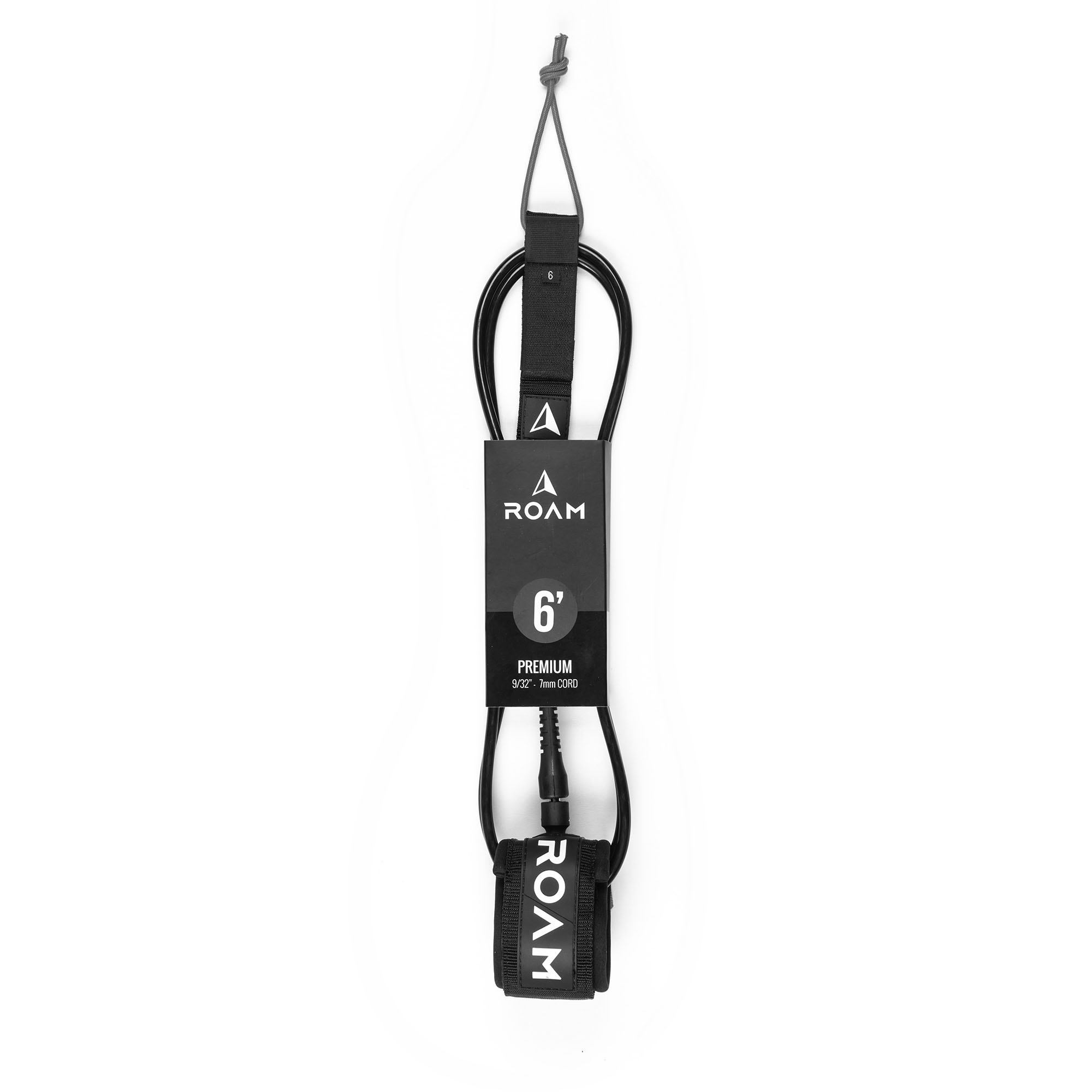 ROAM Surfboard Leash Premium 6.0 Schwarz 183cm 7mm