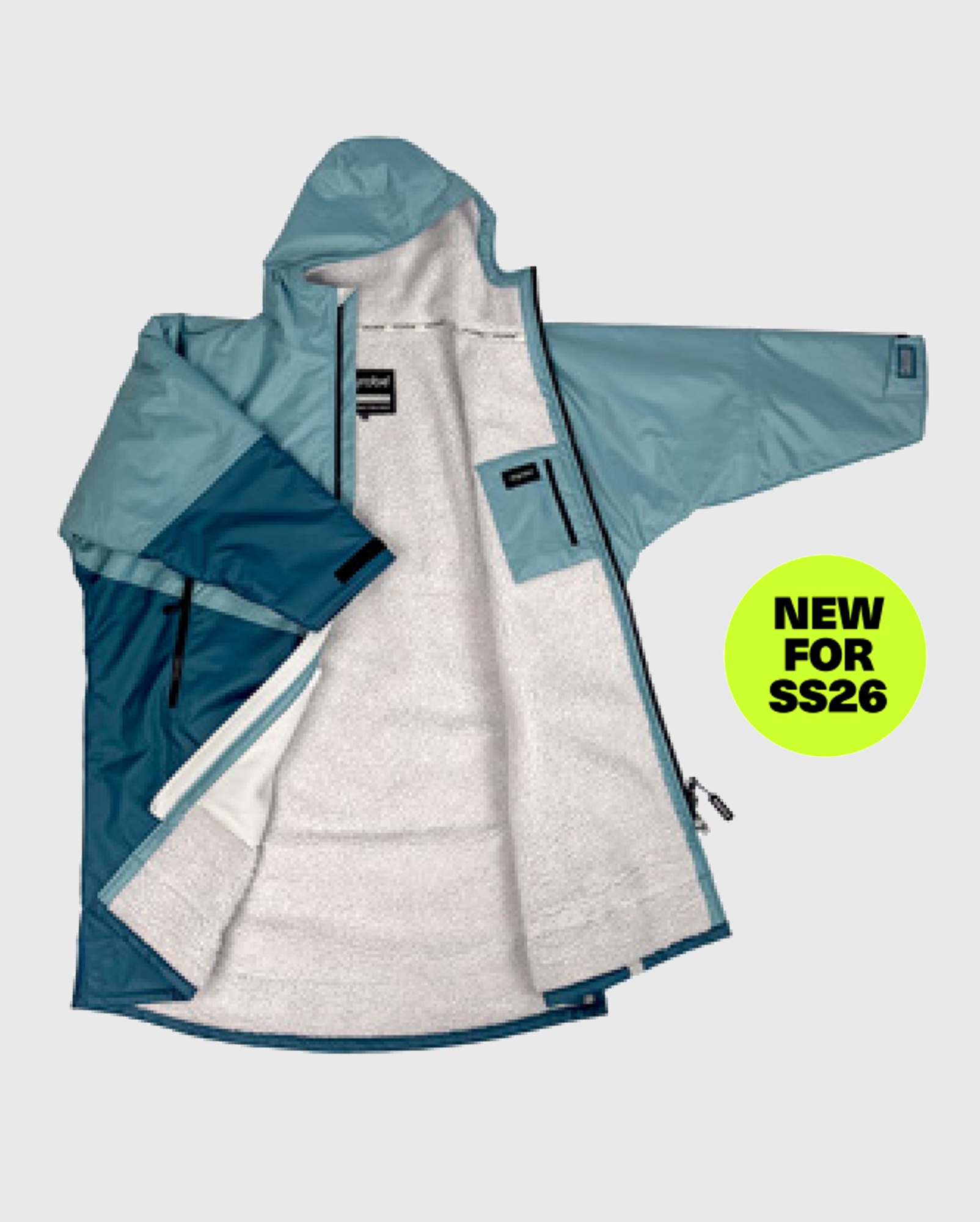 DRYROBE Advance Long Sleeve KIDS Blau Grau 10-13 wasserdichter unisex Outdoor-Umkleidemantel