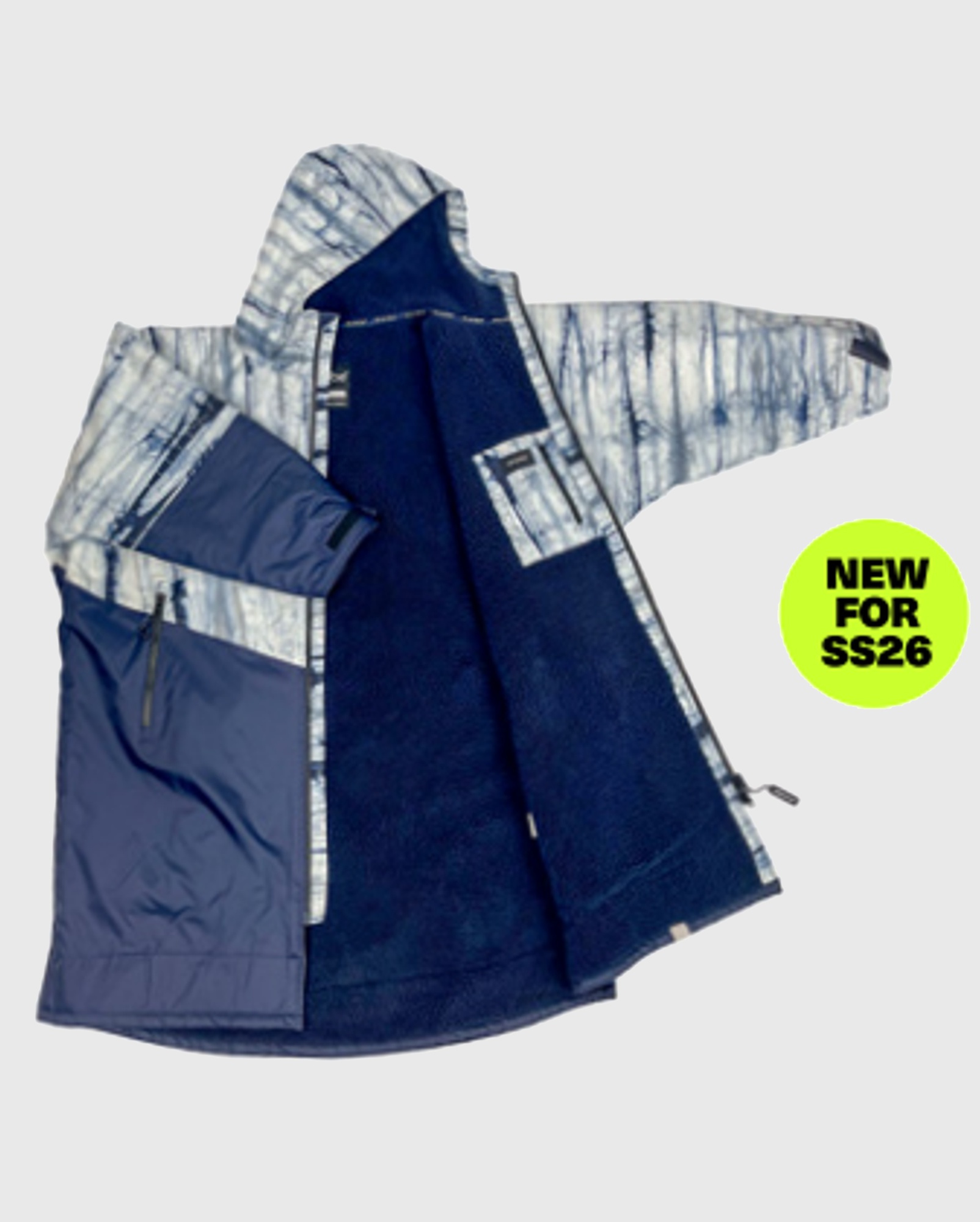 DRYROBE Advance Long Sleeve Batik Blau XXL Wasserdichter unisex Outdoor-Umkleidemantel