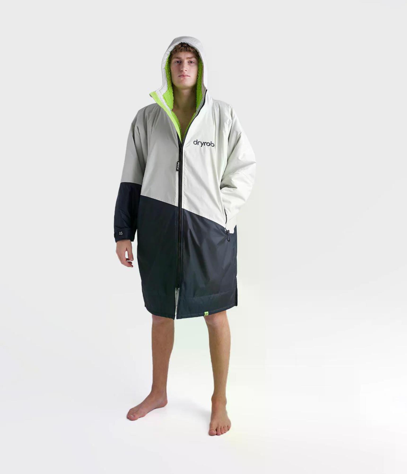 DRYROBE Advance Long Sleeve L Anthracite Lime Waterproof Outdoor Changing Robe