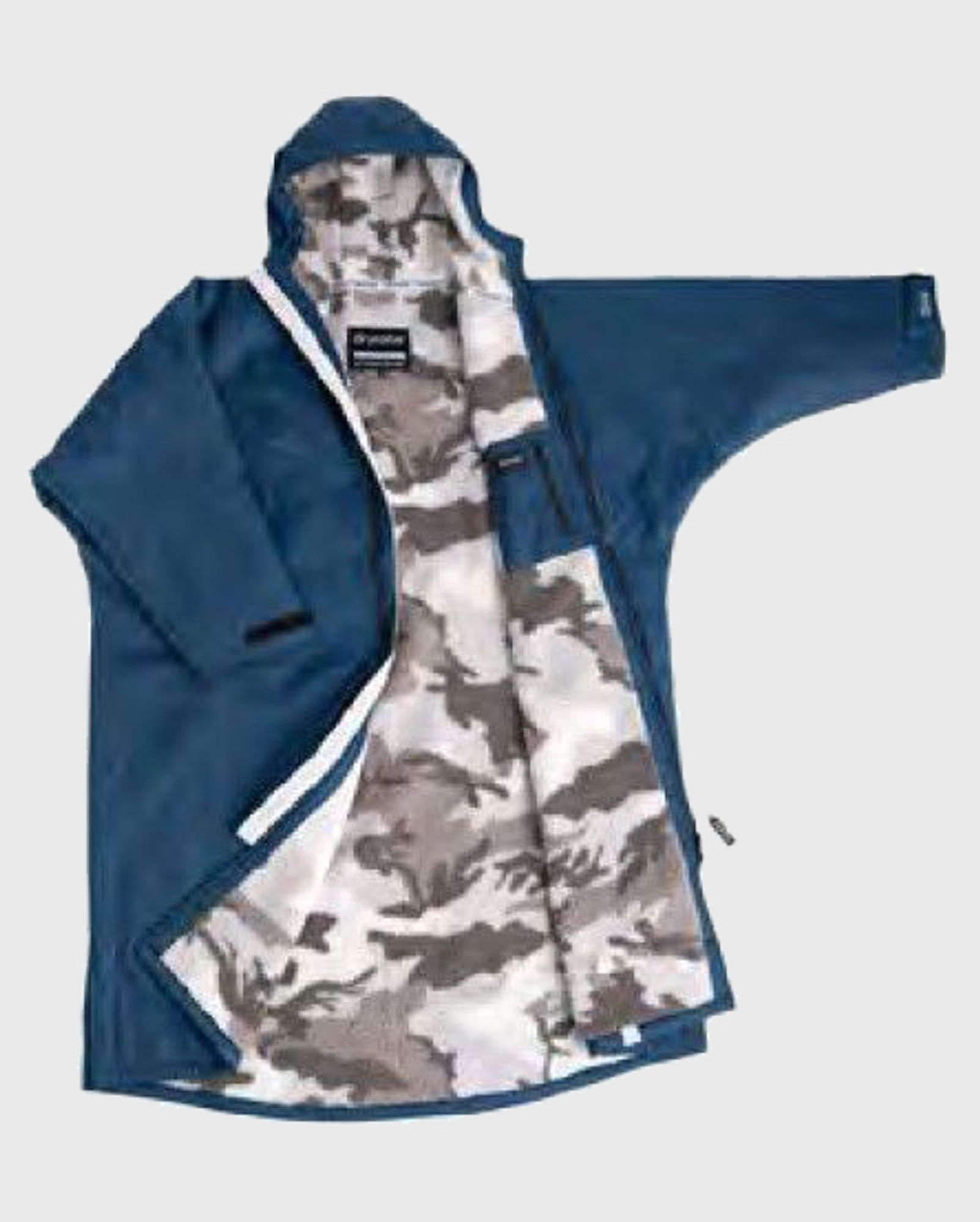 DRYROBE Advance Long Sleeve Blue Sand Camo XL Wasserdichter unisex Outdoor-Umkleidemantel
