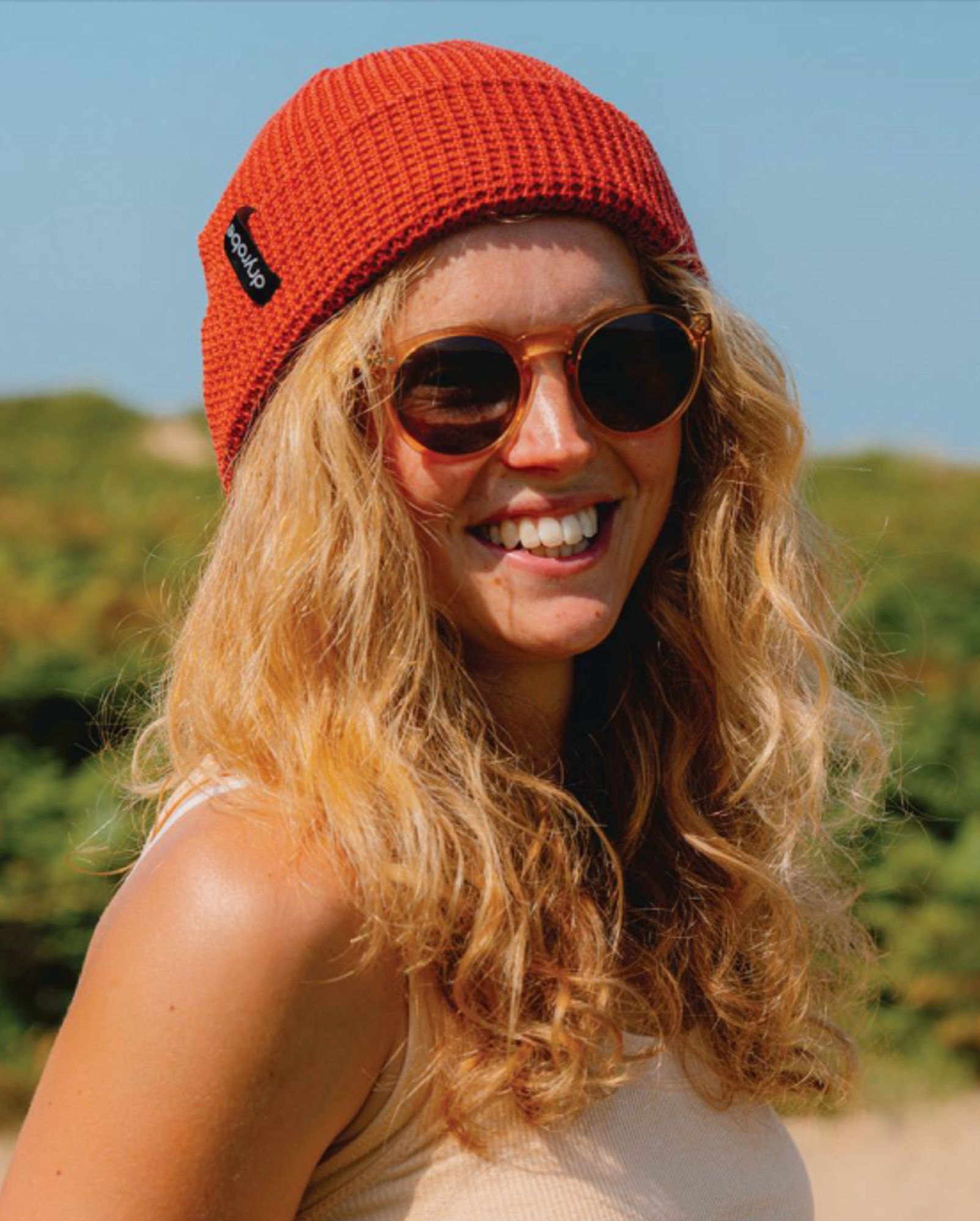 DRYROBE Waffle Beanie Strickmütze Blunt Orange Unisex, Unisize