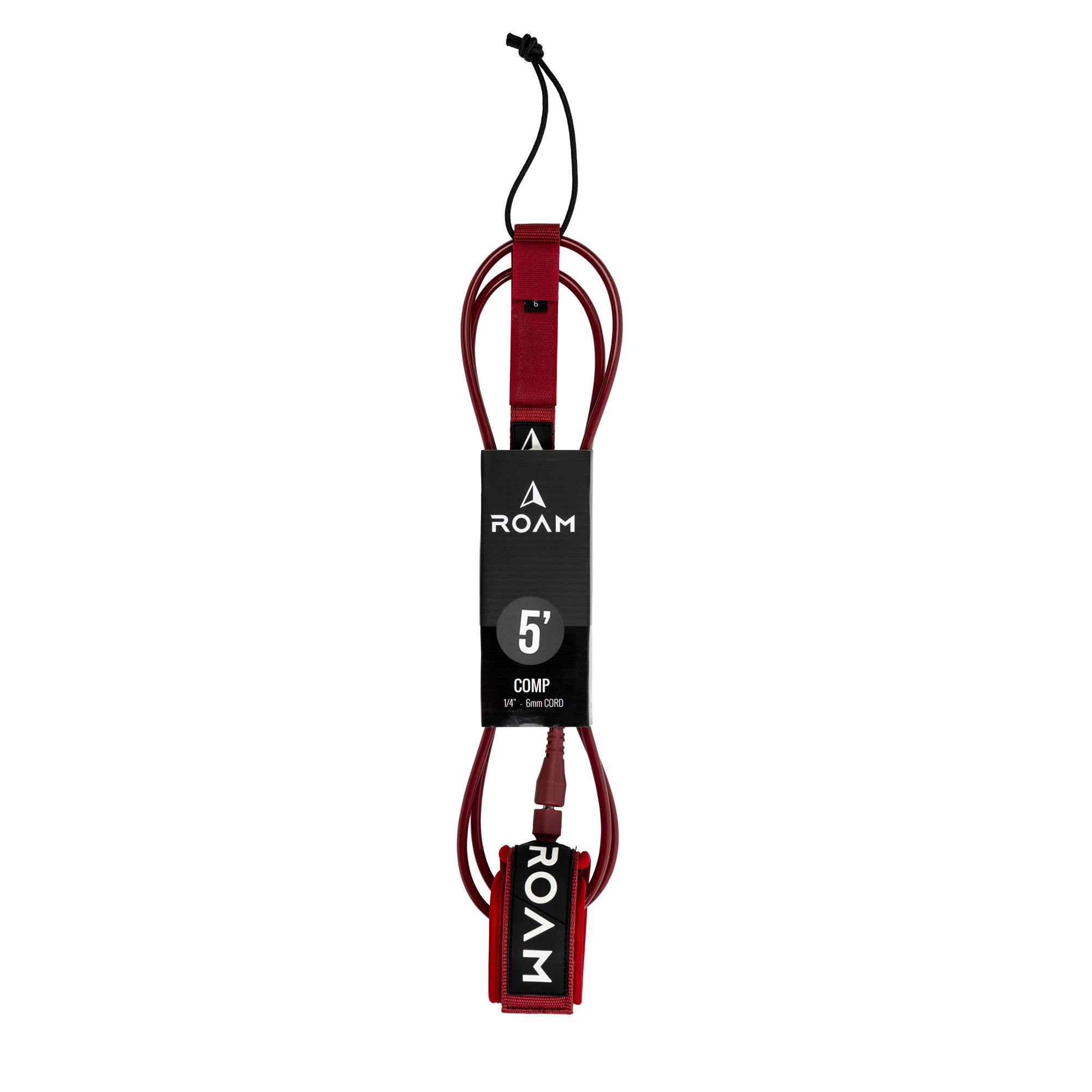ROAM Surfboard Leash Comp 5.0 Dunkelrot 152cm 6mm