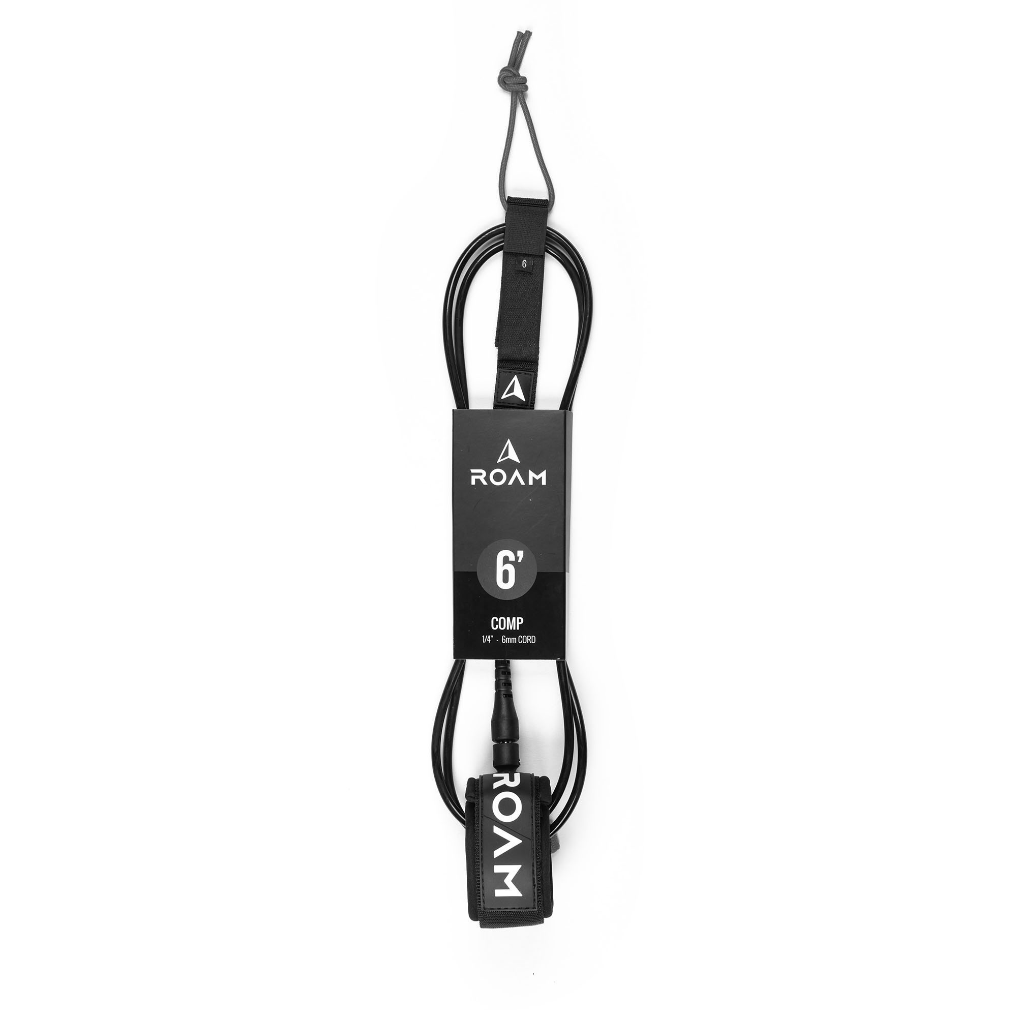 ROAM Surfboard Leash Comp 6.0 Schwarz 183cm 6mm