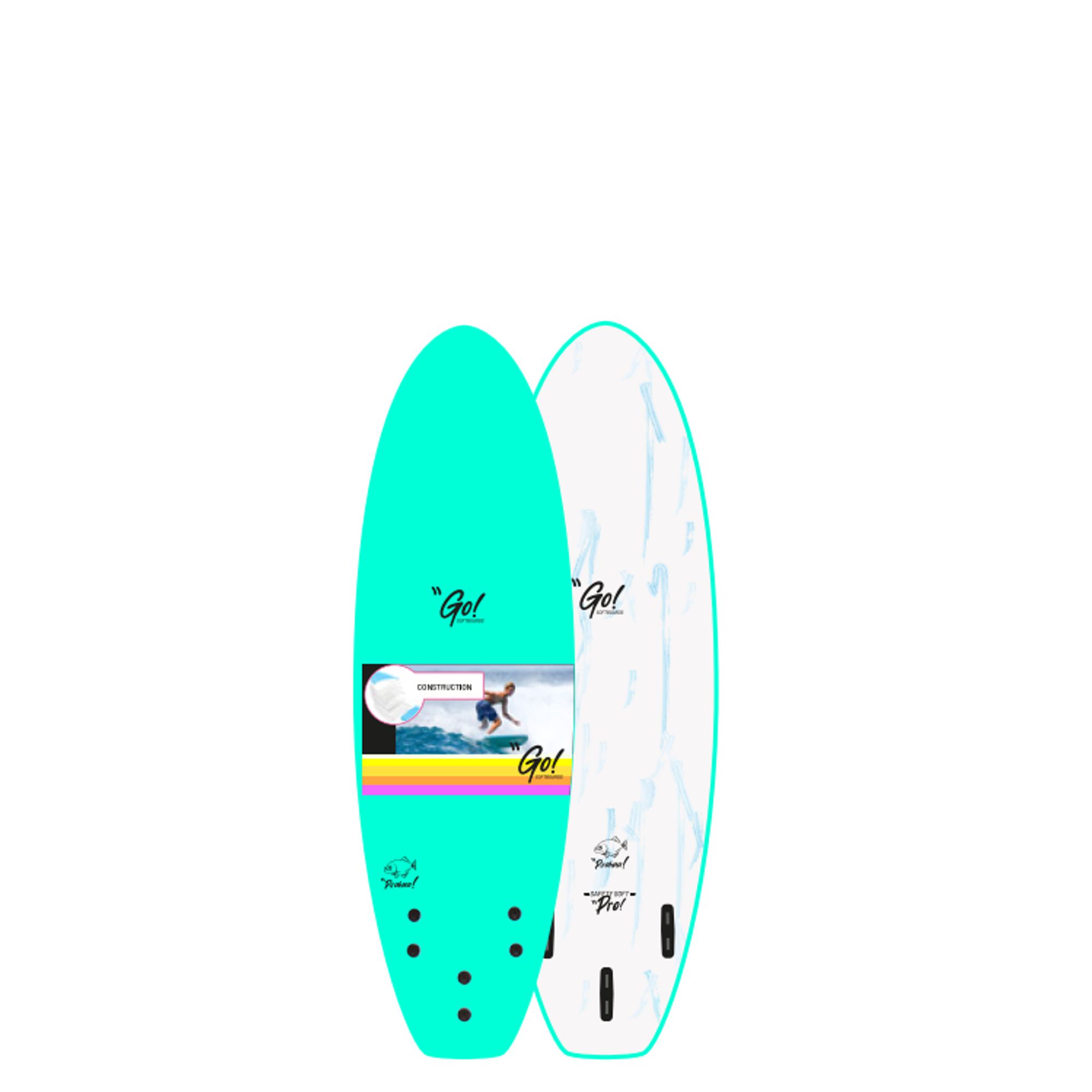 GO Surfboard Safety Soft Pro 4.11 Green Marble