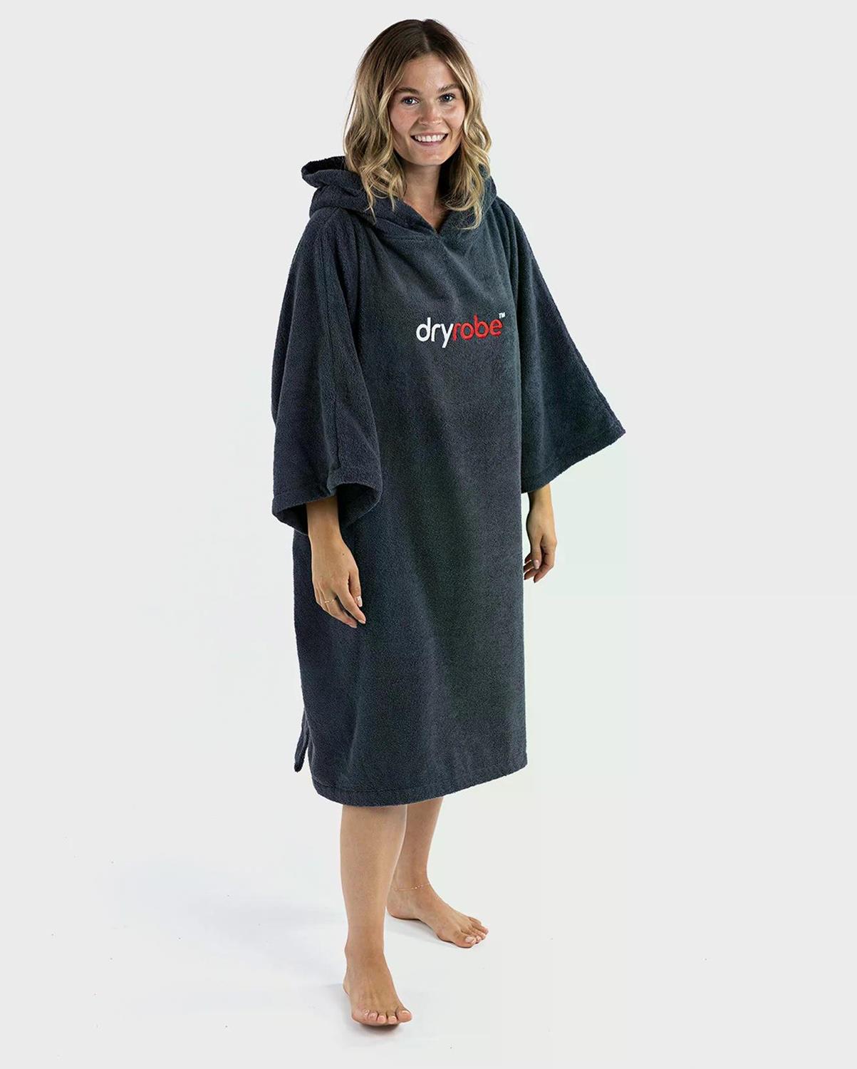 DRYROBE Handtuchmantel Bio-Baumwolle Navy S unisex Towel Robe Beach Poncho 100% Bio-Baumwolle
