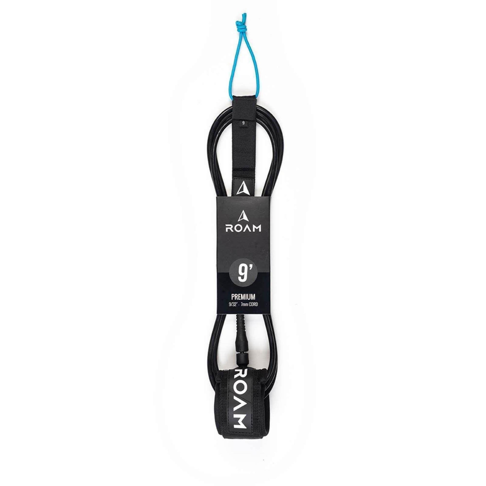 ROAM Surfboard Leash Premium 9.0 274cm 7mm Schwarz 