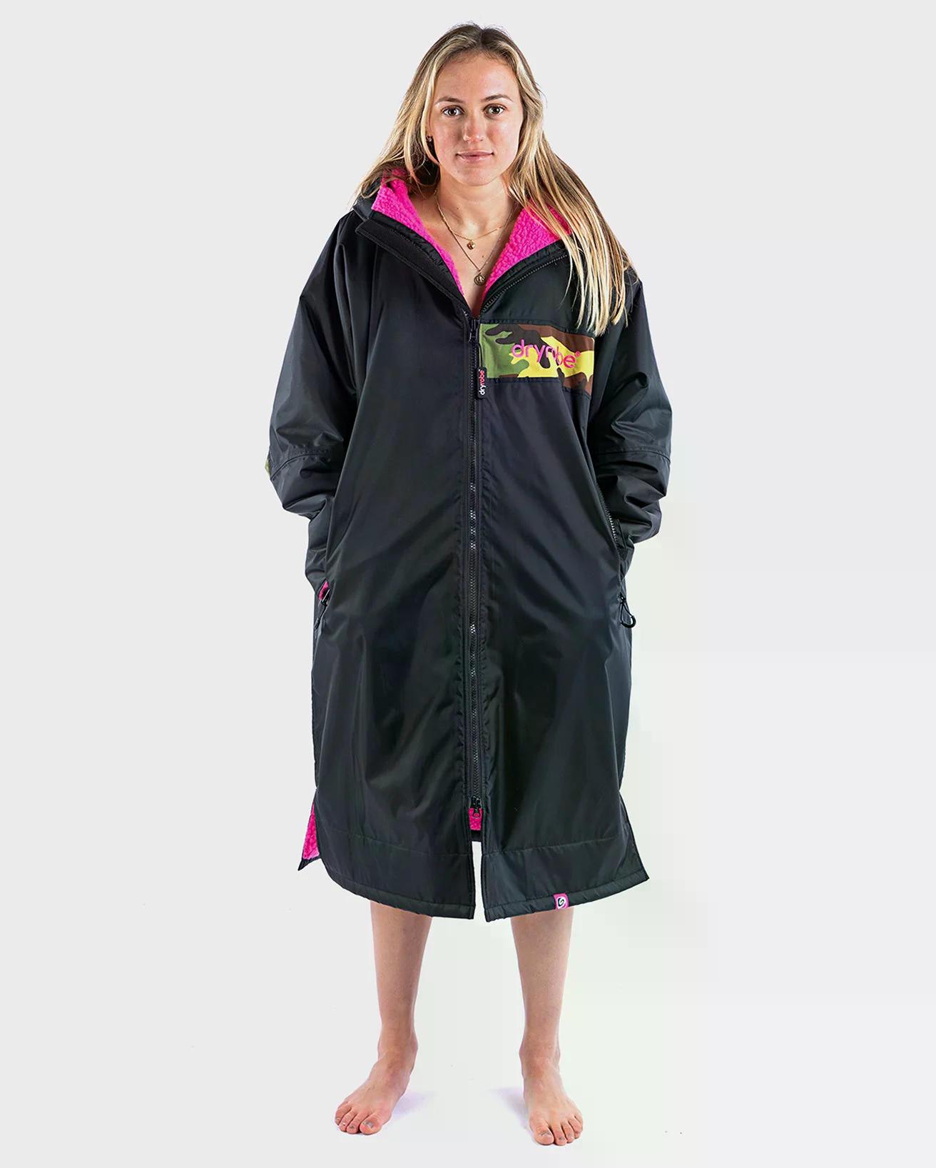 DRYROBE Advance Long Sleeve M Black Pink Camo REMIX Waterproof Outdoor Changing Robe