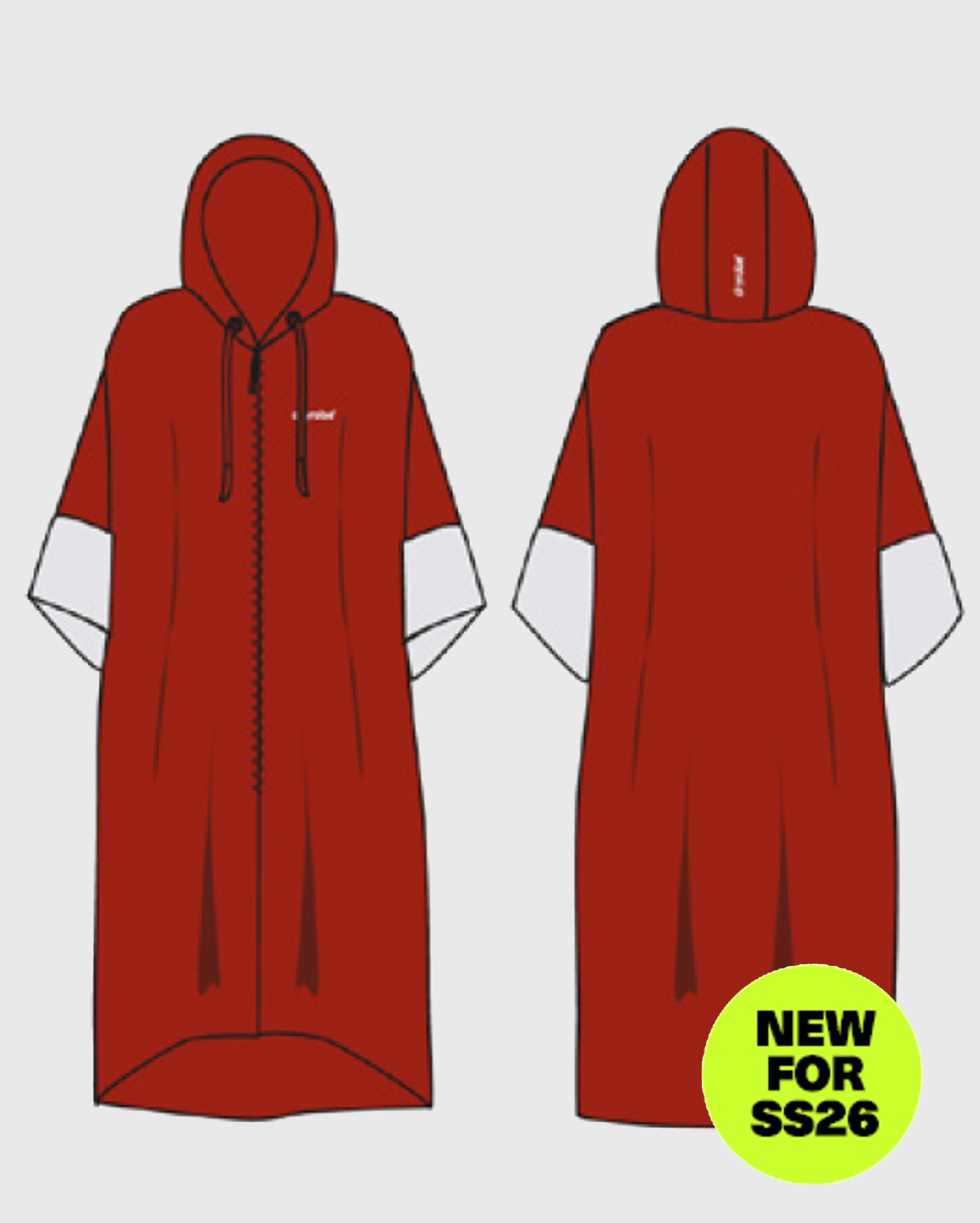 DRYROBE Fullzip Handtuchmantel Baumwolle Orange L unisex 100% Bio Baumwolle Towel Robe Beach Poncho