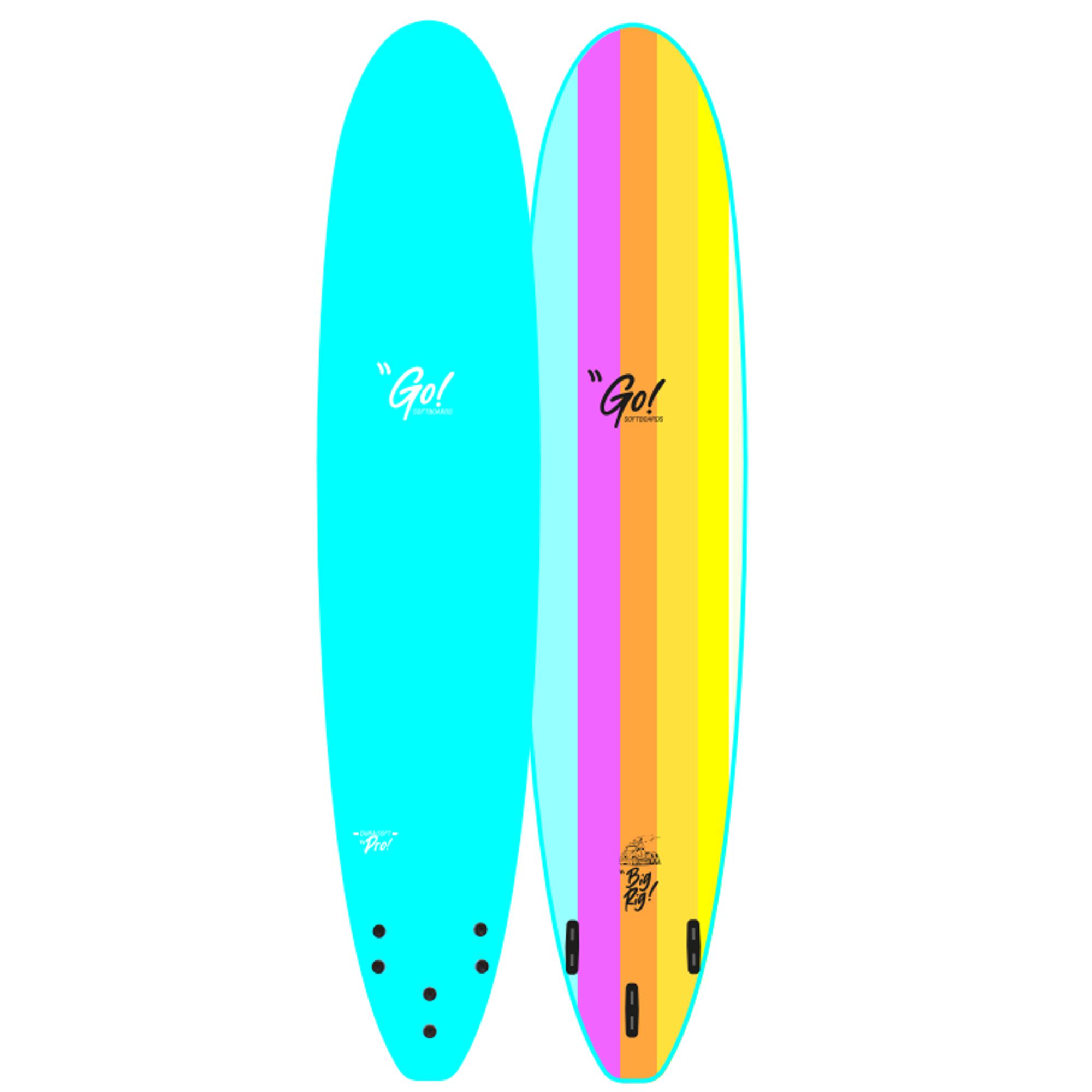 GO Surfboard Safety Soft Pro 9.0 Blue Rainbow