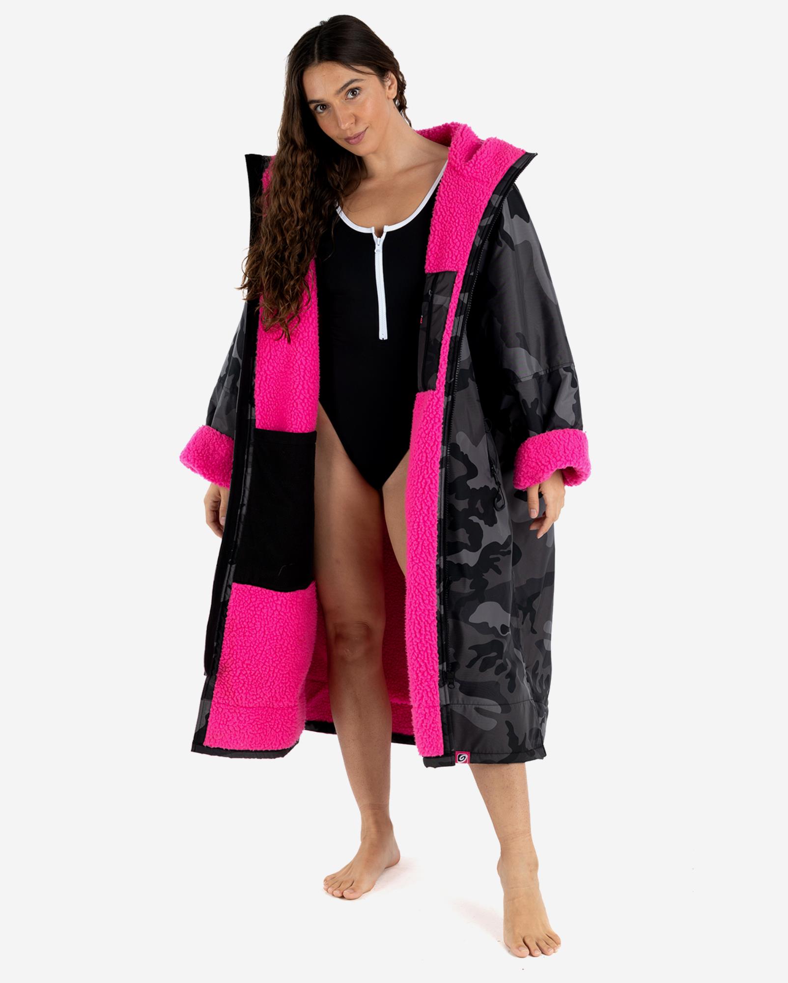 DRYROBE Advance Long Sleeve M Black Camo Pink Waterproof Outdoor Changing Robe
