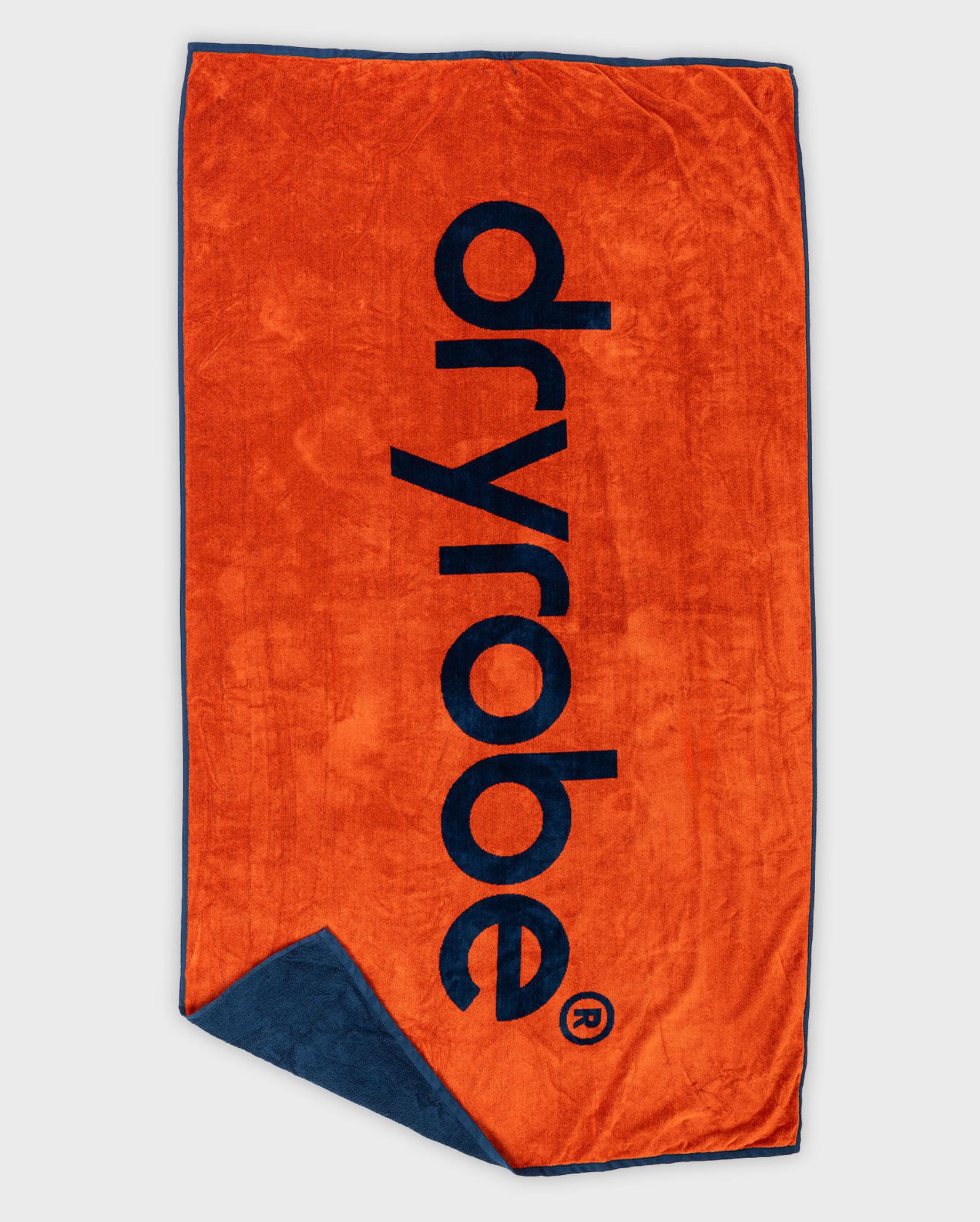 DRYROBE Strand Handtuch Orange Blau aus 100% Bio-Baumwolle
