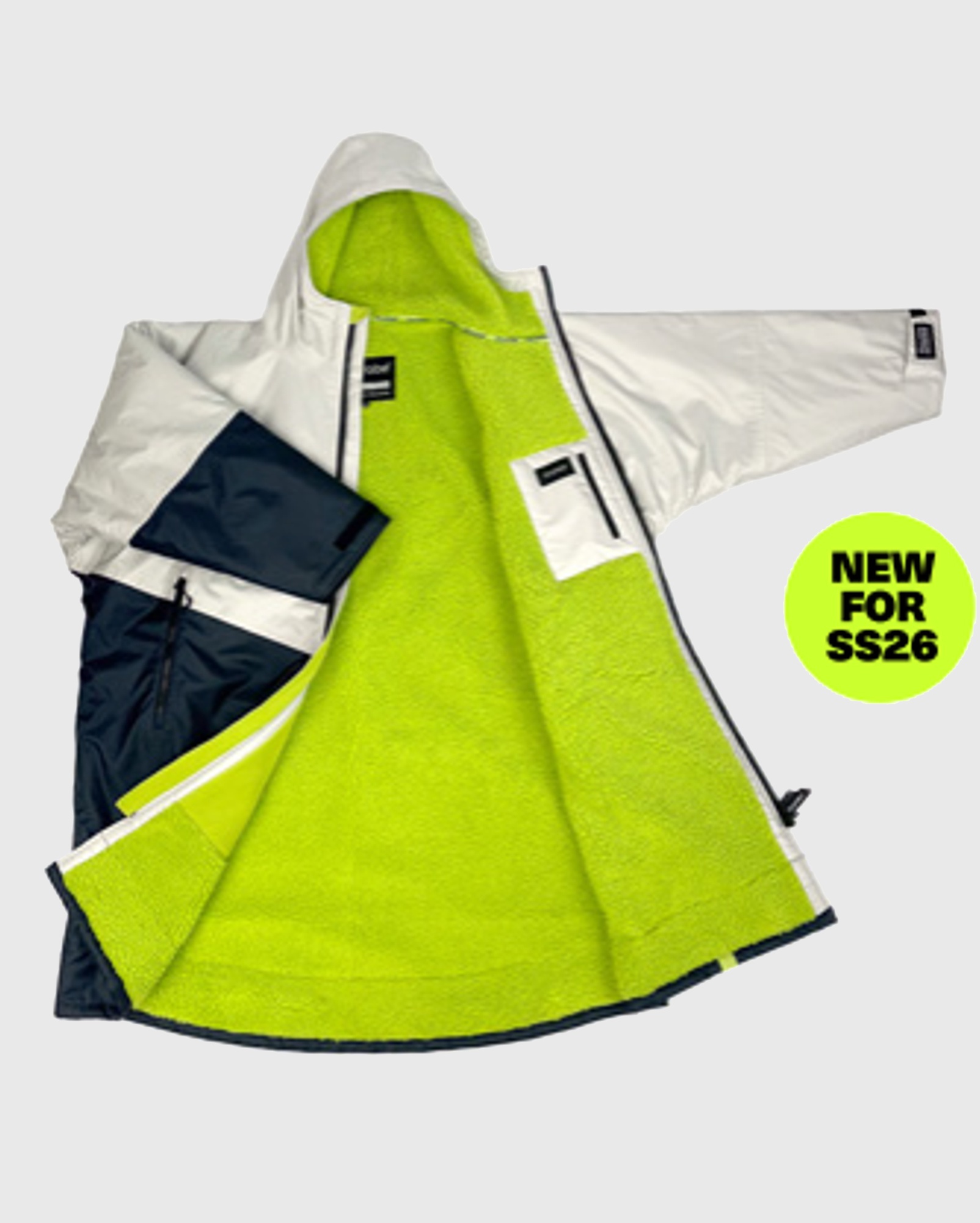DRYROBE Advance Long Sleeve Antrazit Lime S Wasserdichter unisex Outdoor-Umkleidemantel