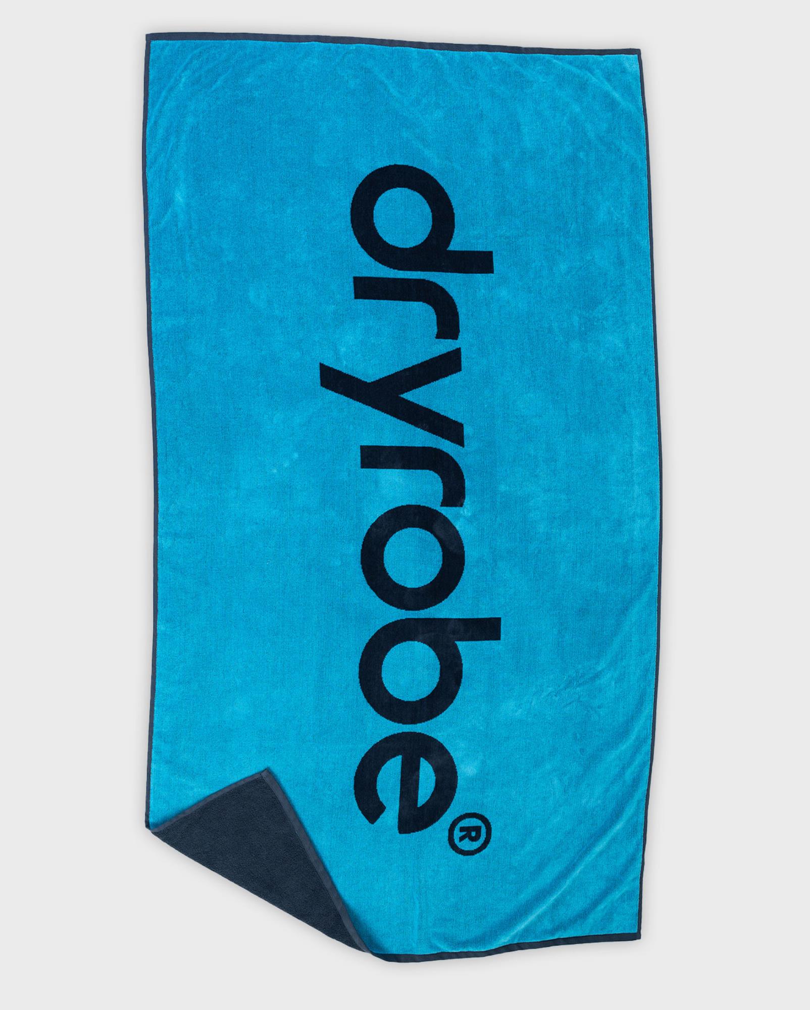 DRYROBE Strand Handtuch Blau Grau aus 100% Bio-Baumwolle